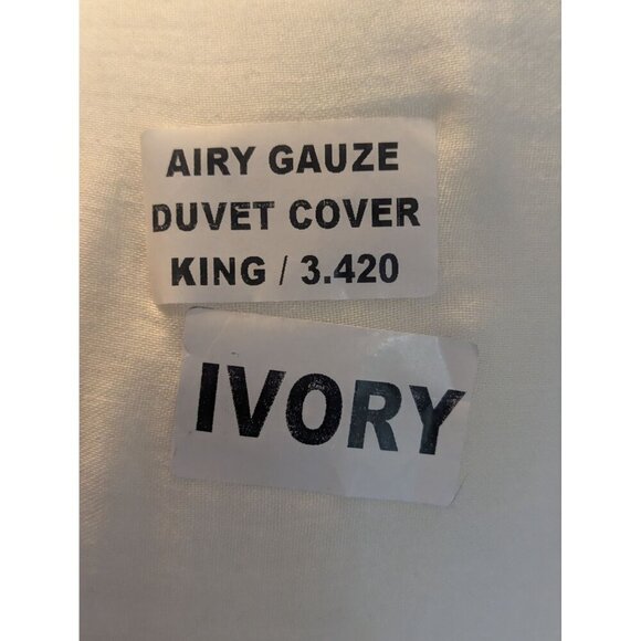 Quince 100% Organic Cotton Airy Gauze Duvet Cover 1PC Ivory King/Cal -NEW- - Picture 3 of 6